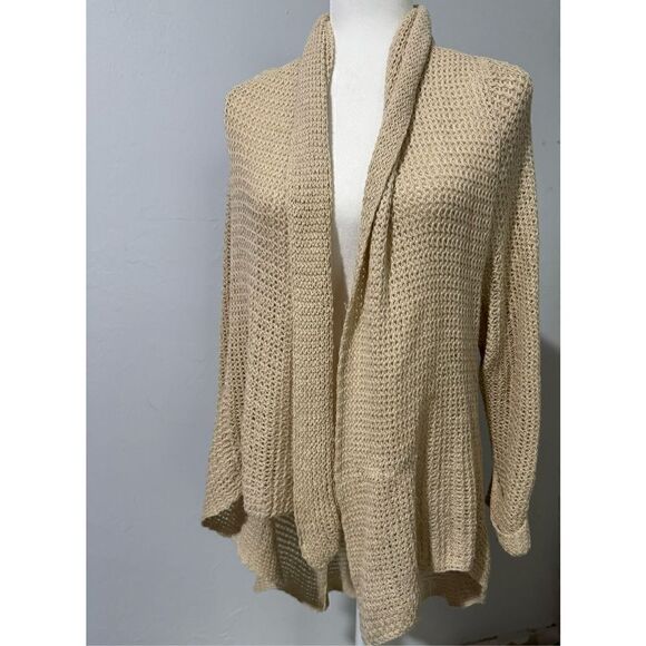 Cabi knit open drape front Beige sweater M - Picture 5 of 5